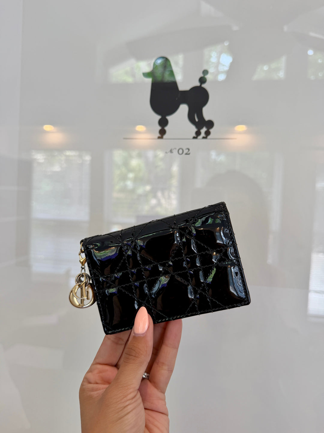 Dior patent card holder