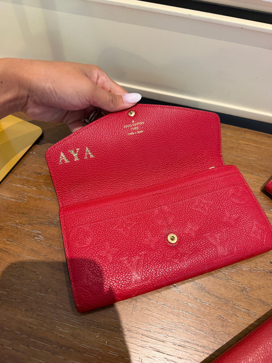 LV Sarah wallet AYA initials