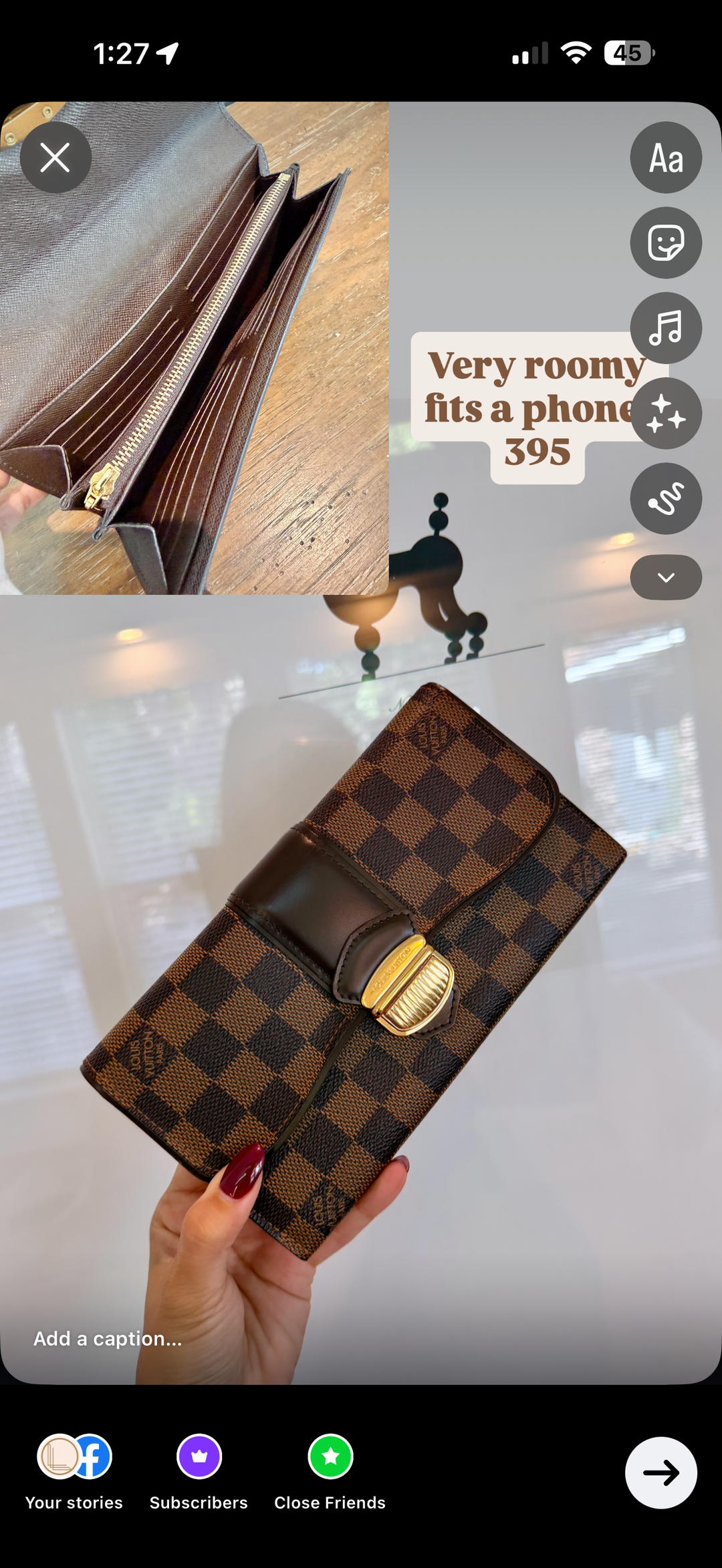 LV artsy and DE wallet