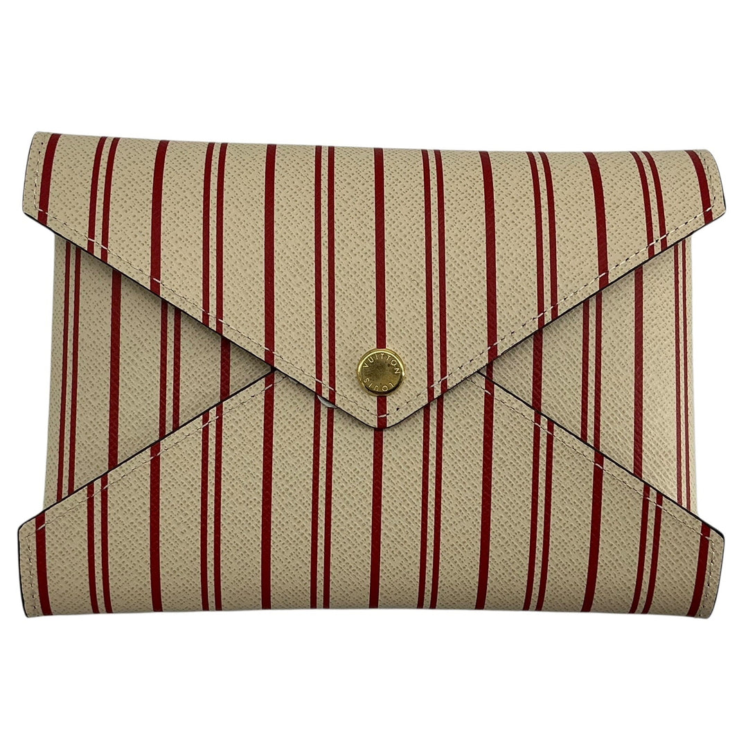 Louis Vuitton Grace Coddington Kirigami medium pouch cream and red front view