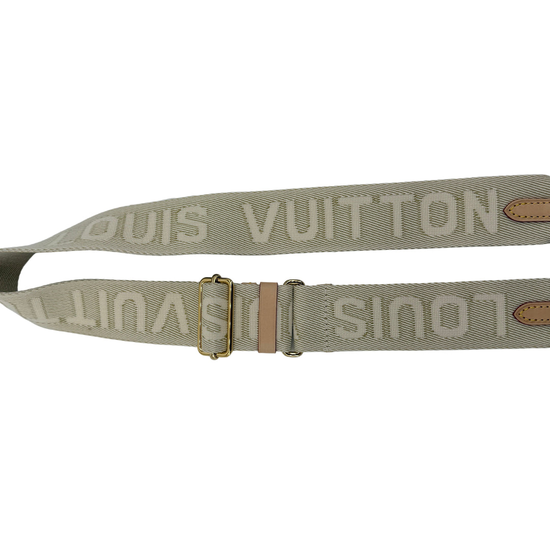 Louis Vuitton Bandoulière Bag Strap in beige canvas with logo, designed for crossbody use.