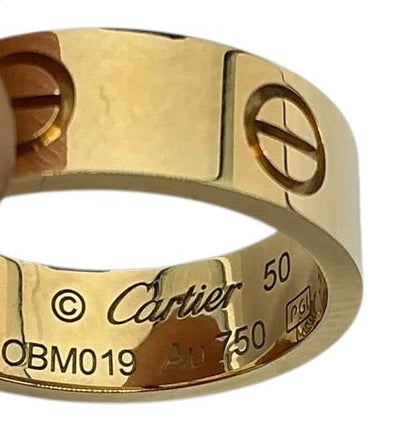 Cartier LOVE Ring Classic Model 18K Yellow Gold Size 50
