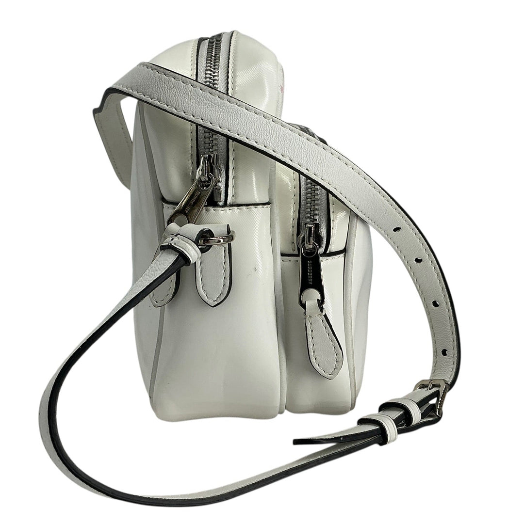 Burberry Horseferry Logo Print Camera Crossbody Bag White