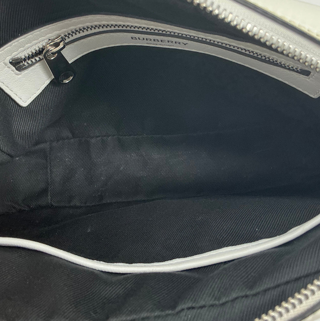 Burberry Horseferry Logo Print Camera Crossbody Bag White