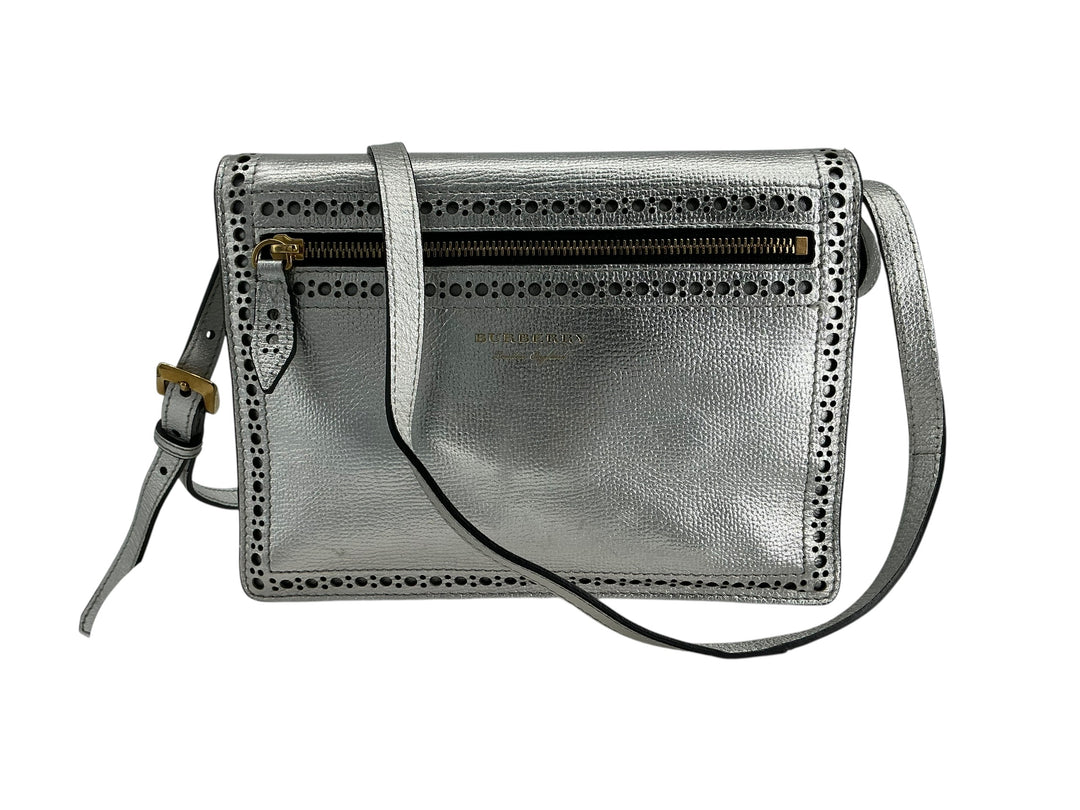 Burberry Macken Small Metallic Leather Fringe Crossbody Bag
