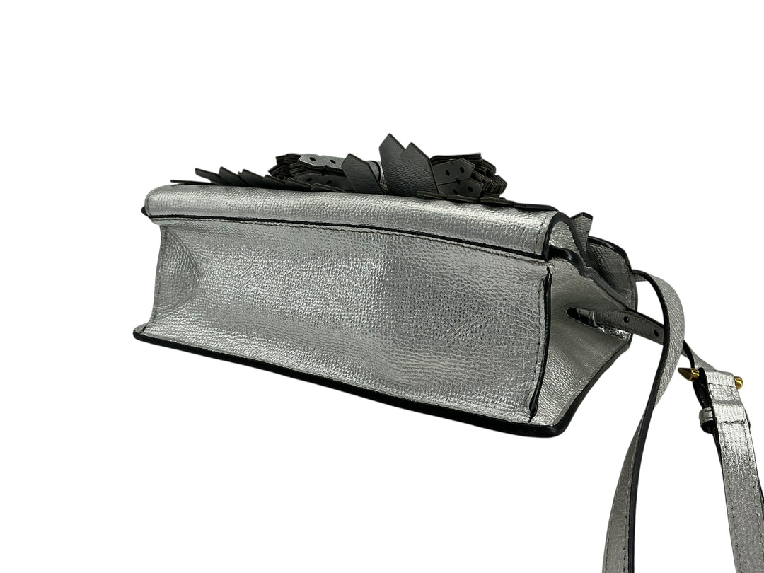 Burberry Macken Small Metallic Leather Fringe Crossbody Bag