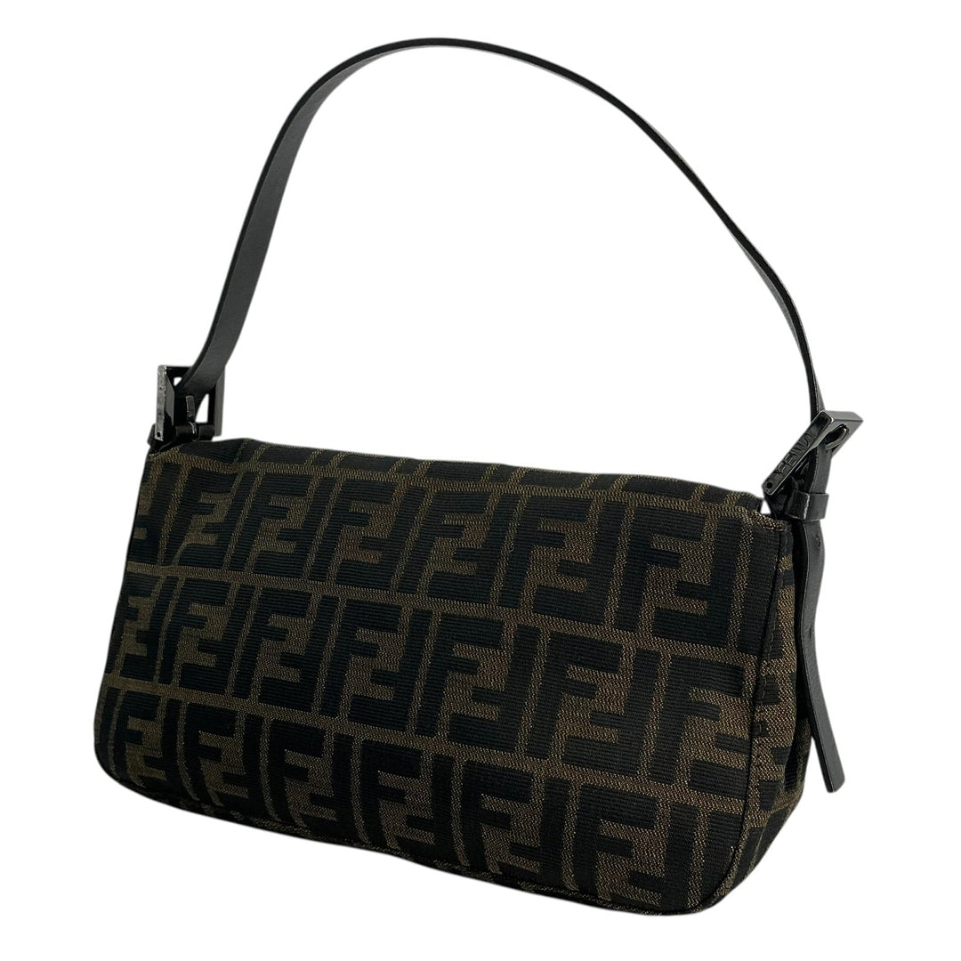 Fendi Zucca Baguette Shoulder Bag Brown