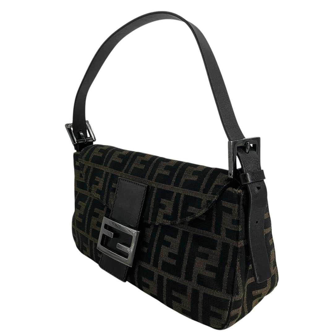 Fendi Zucca Baguette Shoulder Bag Brown