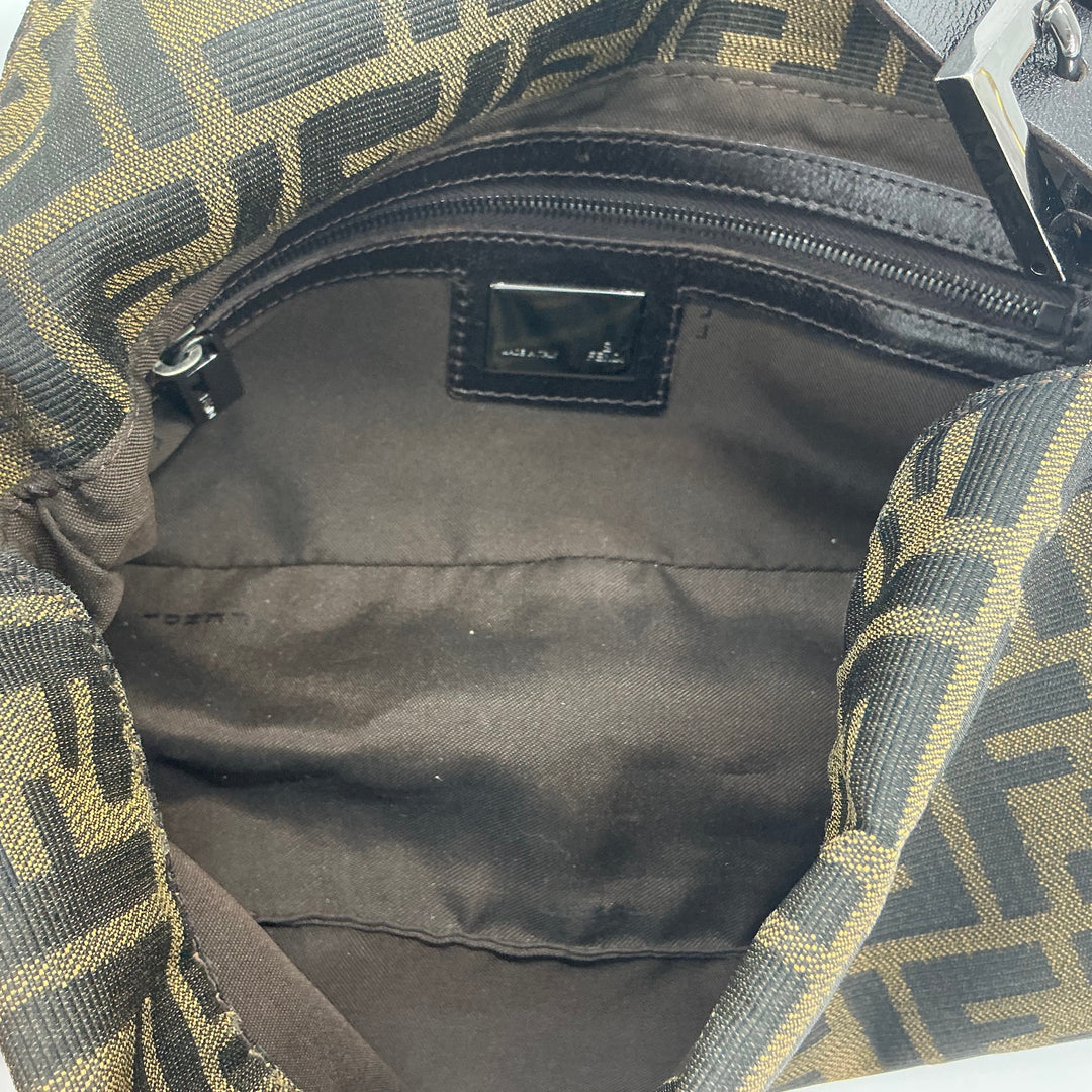 Fendi Zucca Baguette Shoulder Bag Brown