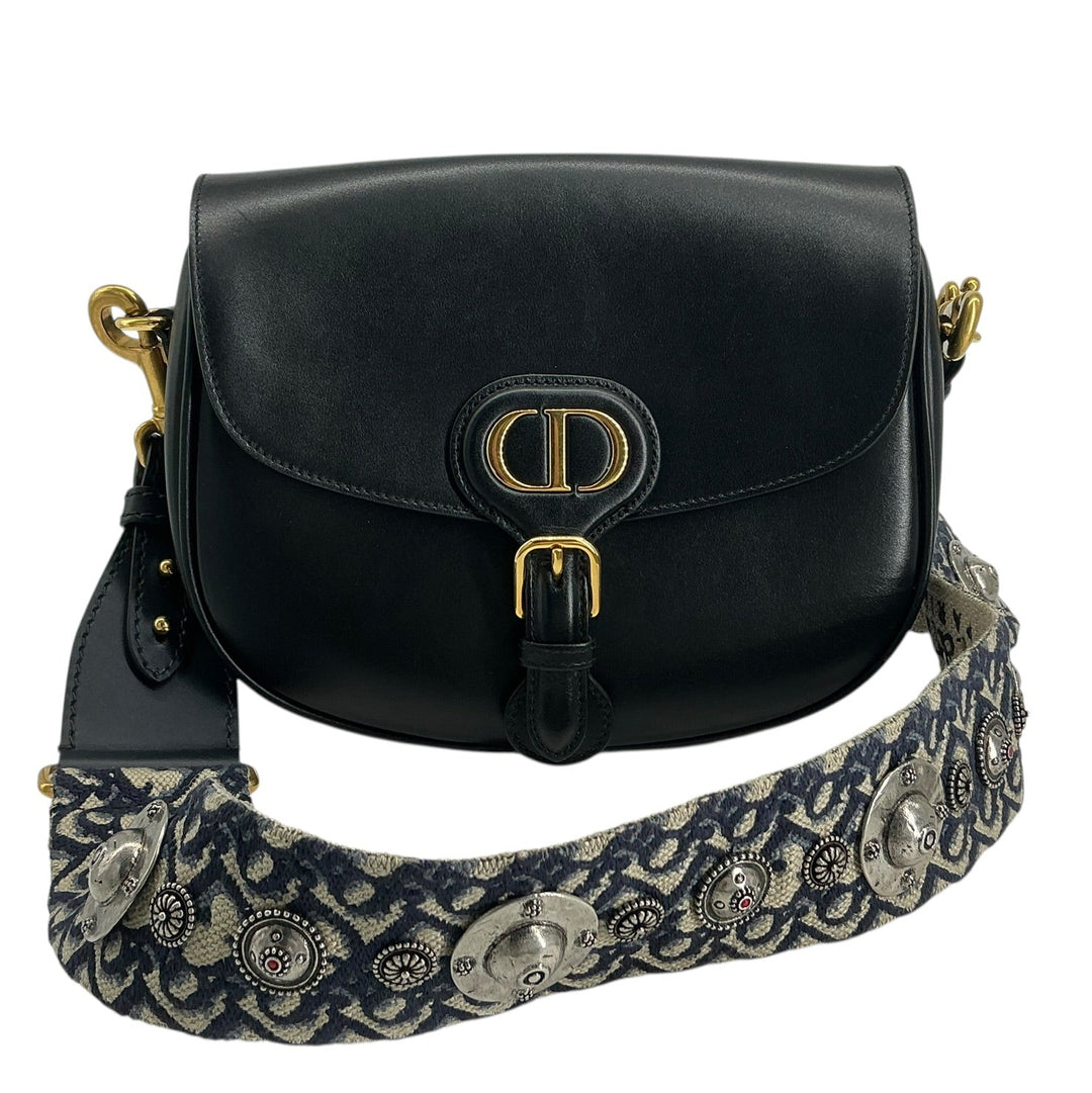 Christian Dior Large Bobby Flap Bag Black Box Calfskin