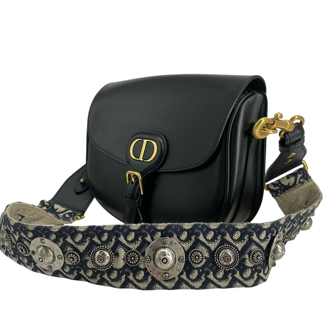 Christian Dior Large Bobby Flap Bag Black Box Calfskin