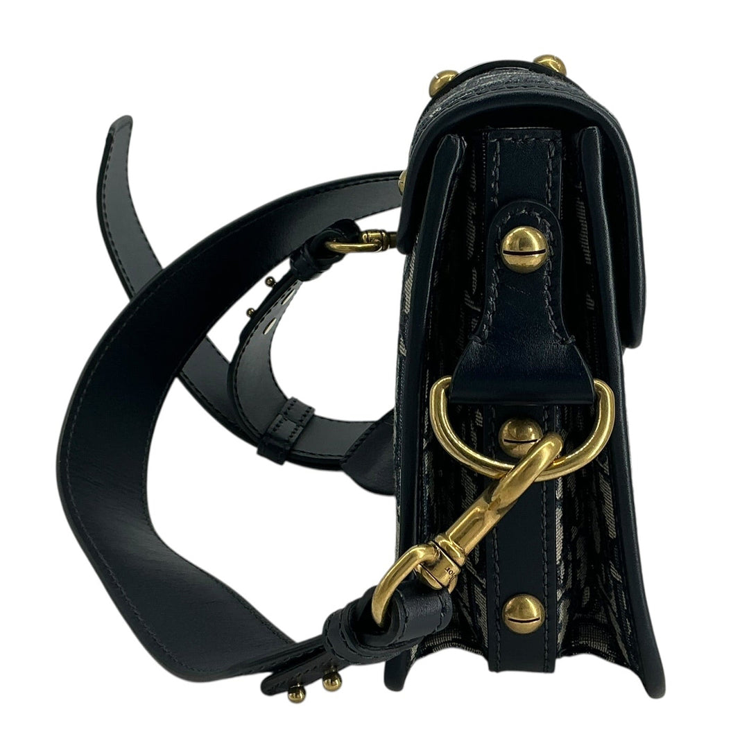 Christian Dior Oblique DiorAddict Square Flap Bag Navy Blue