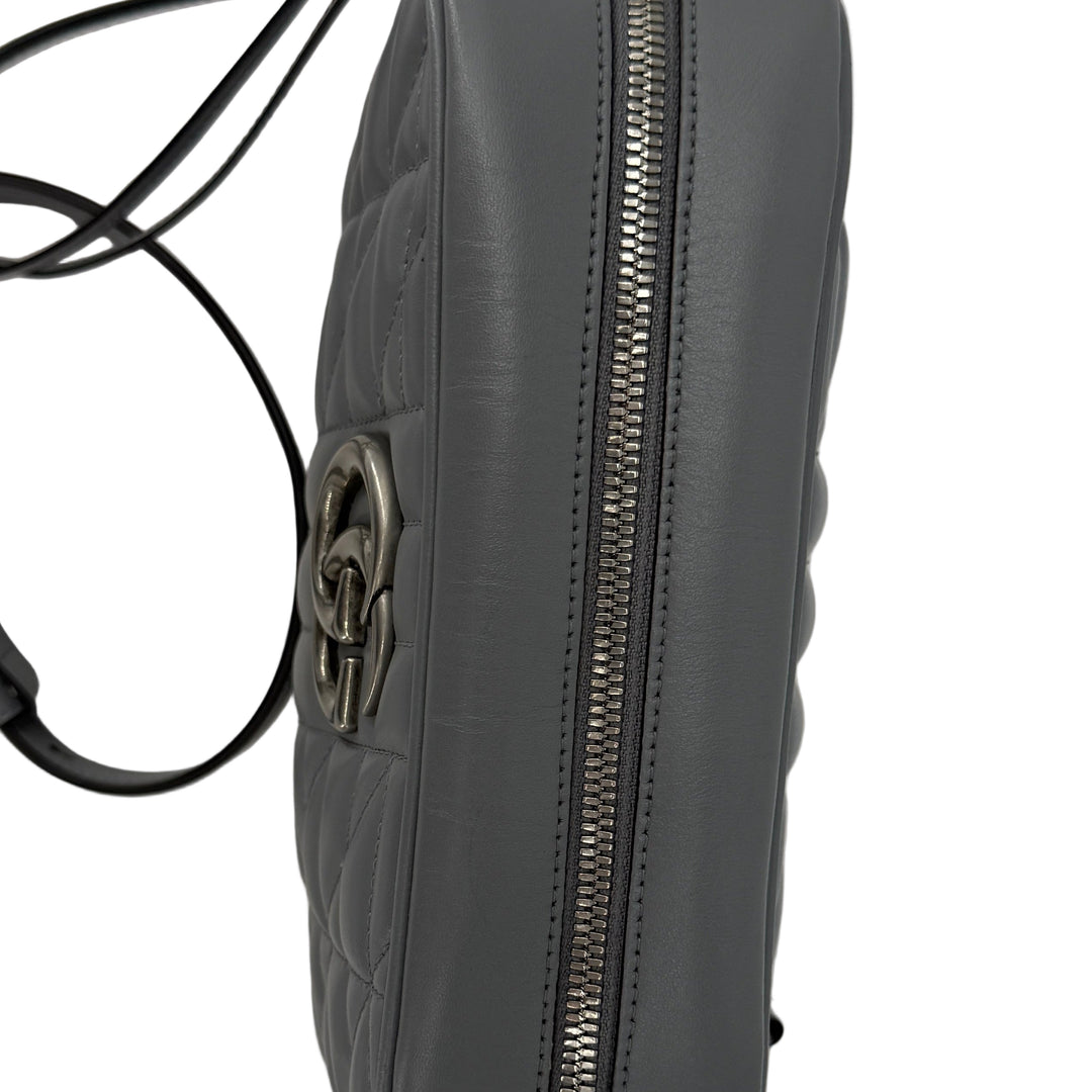 Gucci GG Marmont Aria Small Chain Shoulder Bag – Deep Grey Matelassé Calfskin
