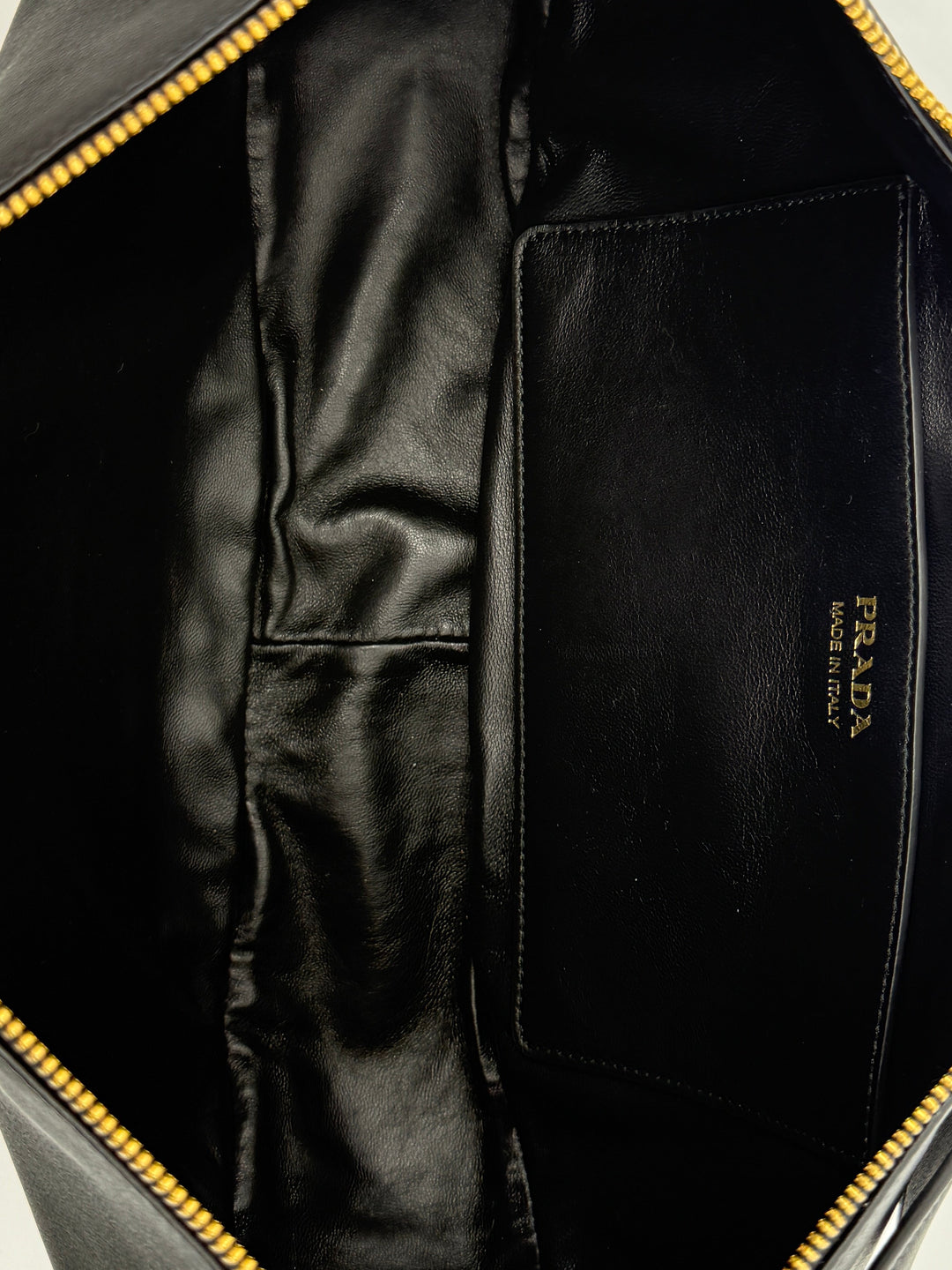 Prada Demi-Lune Large Leather Shoulder Bag Black | Authentic Luxury Handbag