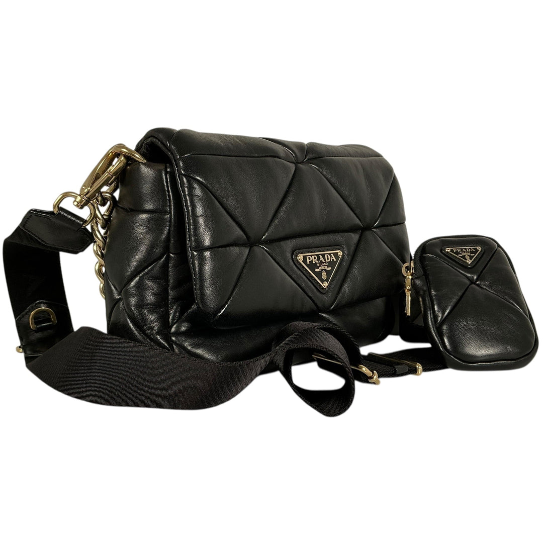 Chanel Duma Pockets Drawstring Backpack Quilted Caviar Small