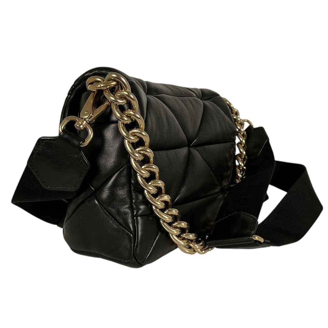 Chanel Duma Pockets Drawstring Backpack Quilted Caviar Small