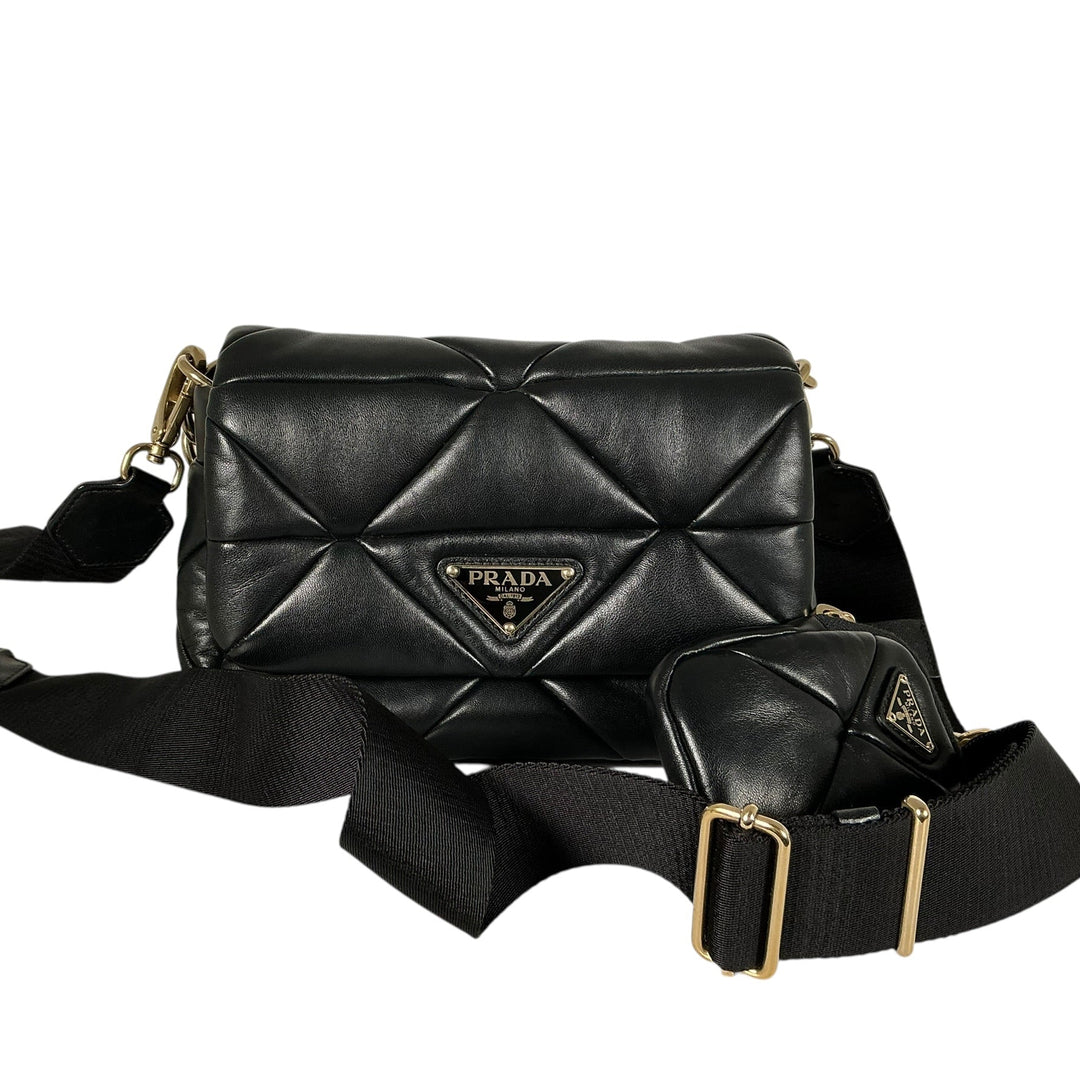 Chanel Duma Pockets Drawstring Backpack Quilted Caviar Small