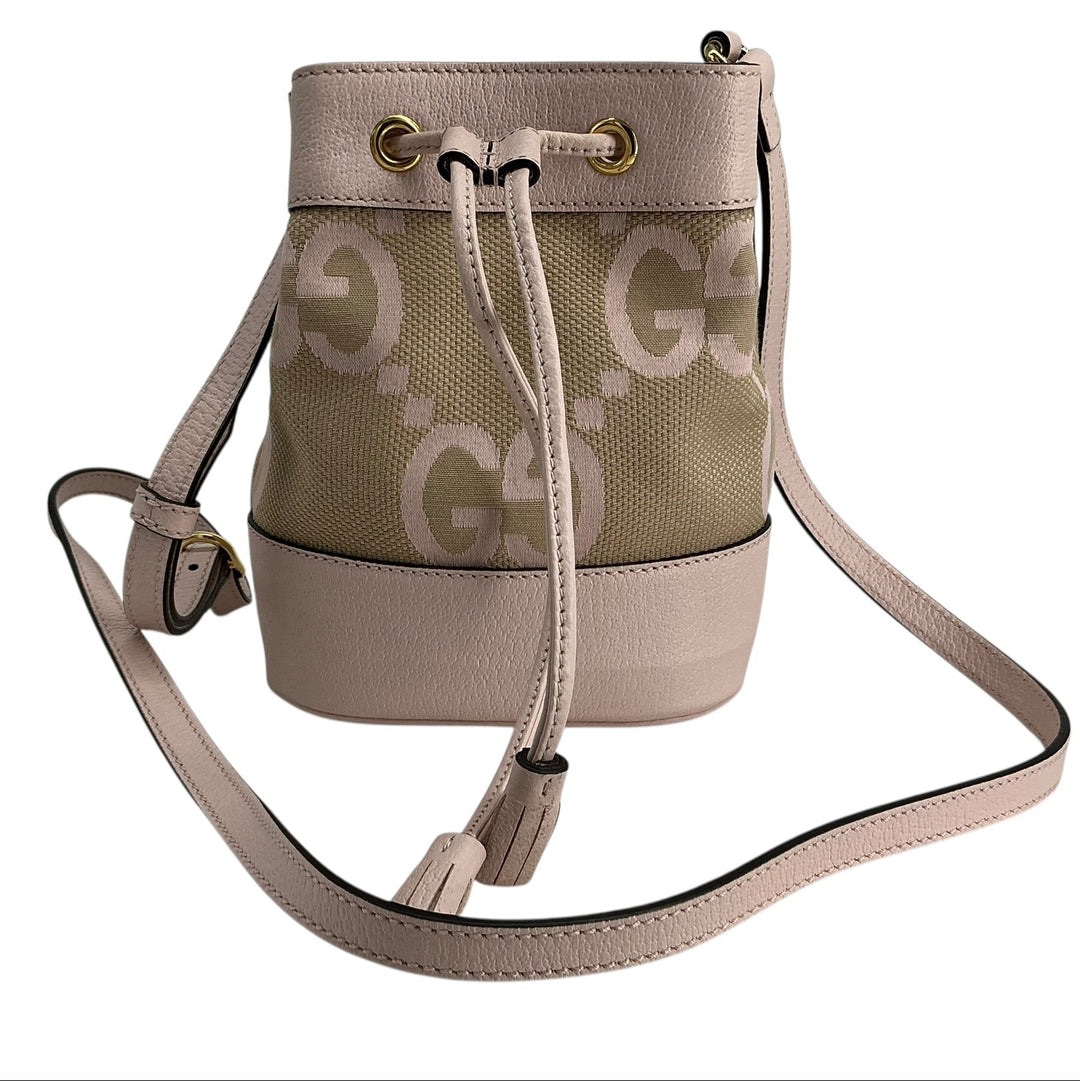 Gucci Jumbo GG Bucket Bag Neutrals Canvas