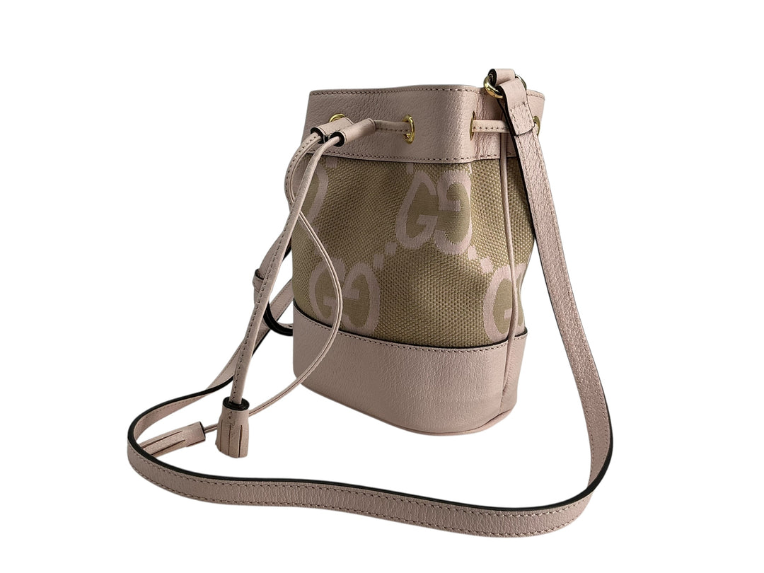 Gucci Jumbo GG Bucket Bag Neutrals Canvas