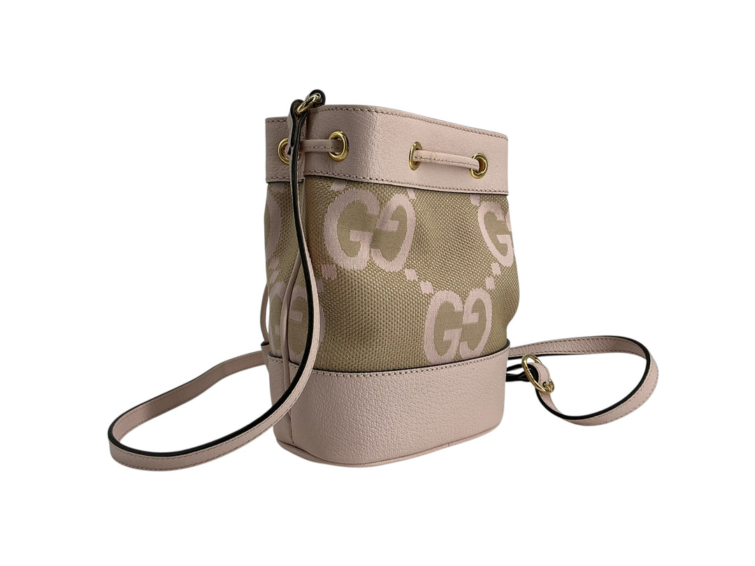 Gucci Jumbo GG Bucket Bag Neutrals Canvas