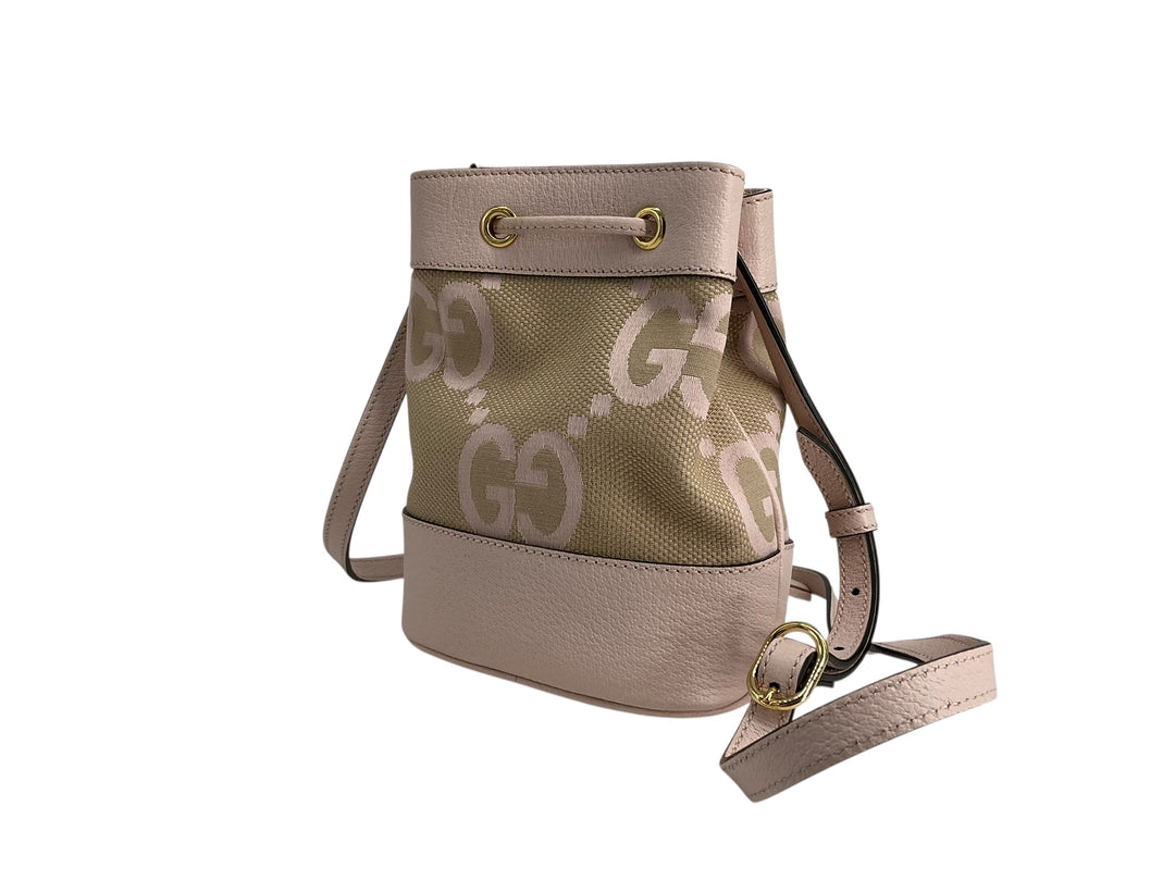 Gucci Jumbo GG Bucket Bag Neutrals Canvas