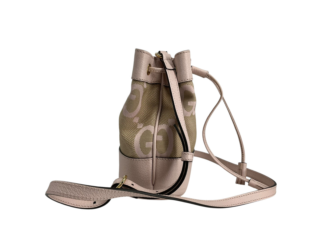 Gucci Jumbo GG Bucket Bag Neutrals Canvas