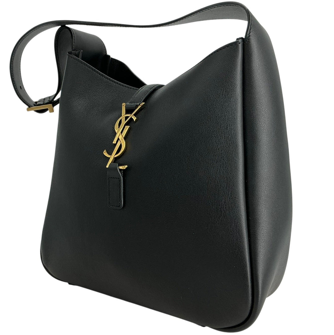 Saint Laurent Smooth Calfskin Small Le 5 à 7 Soft Hobo Black