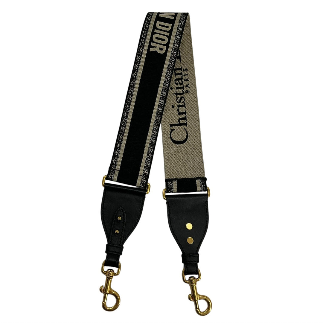 Christian Dior Canvas and Leather Bag Strap Black