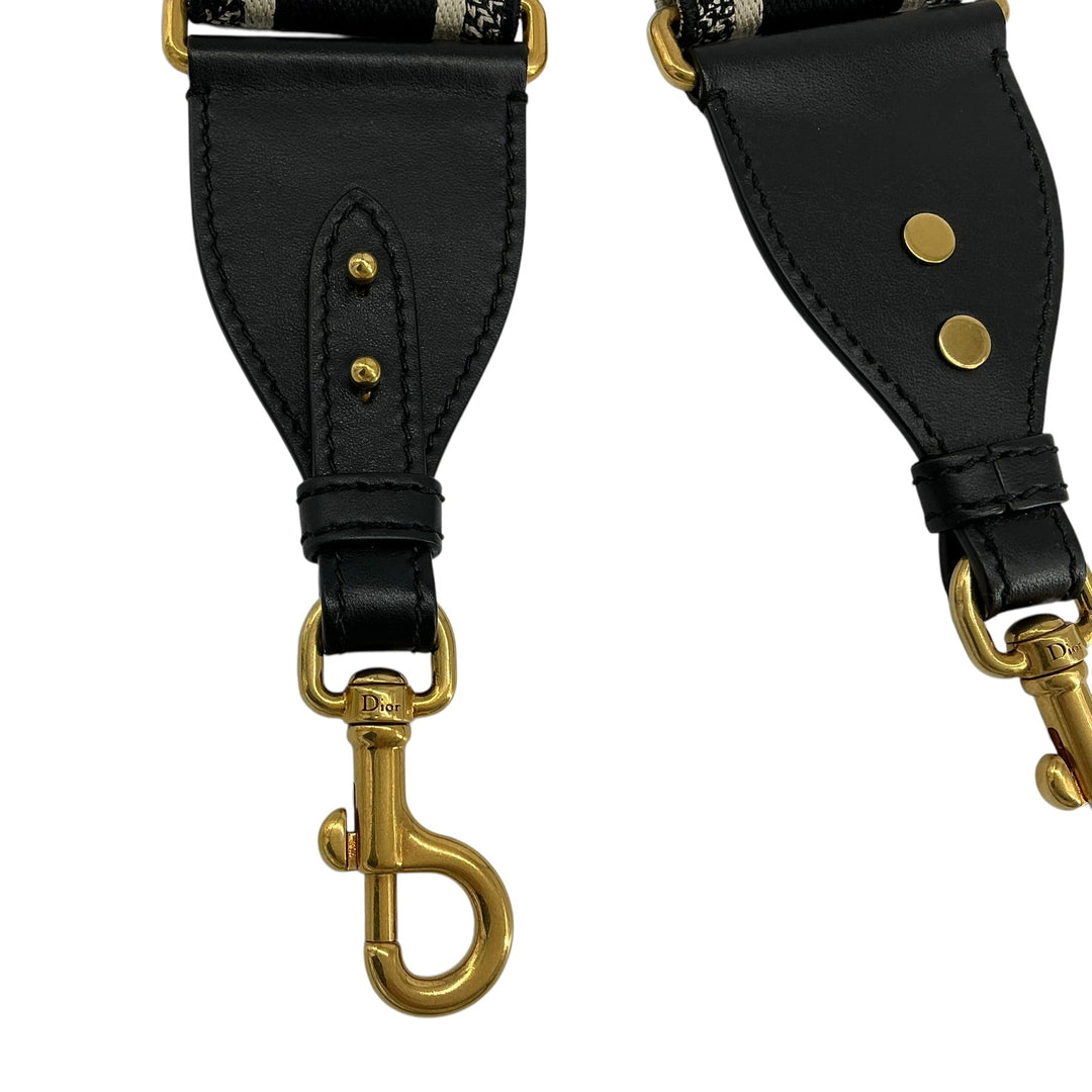 Christian Dior Canvas and Leather Bag Strap Black