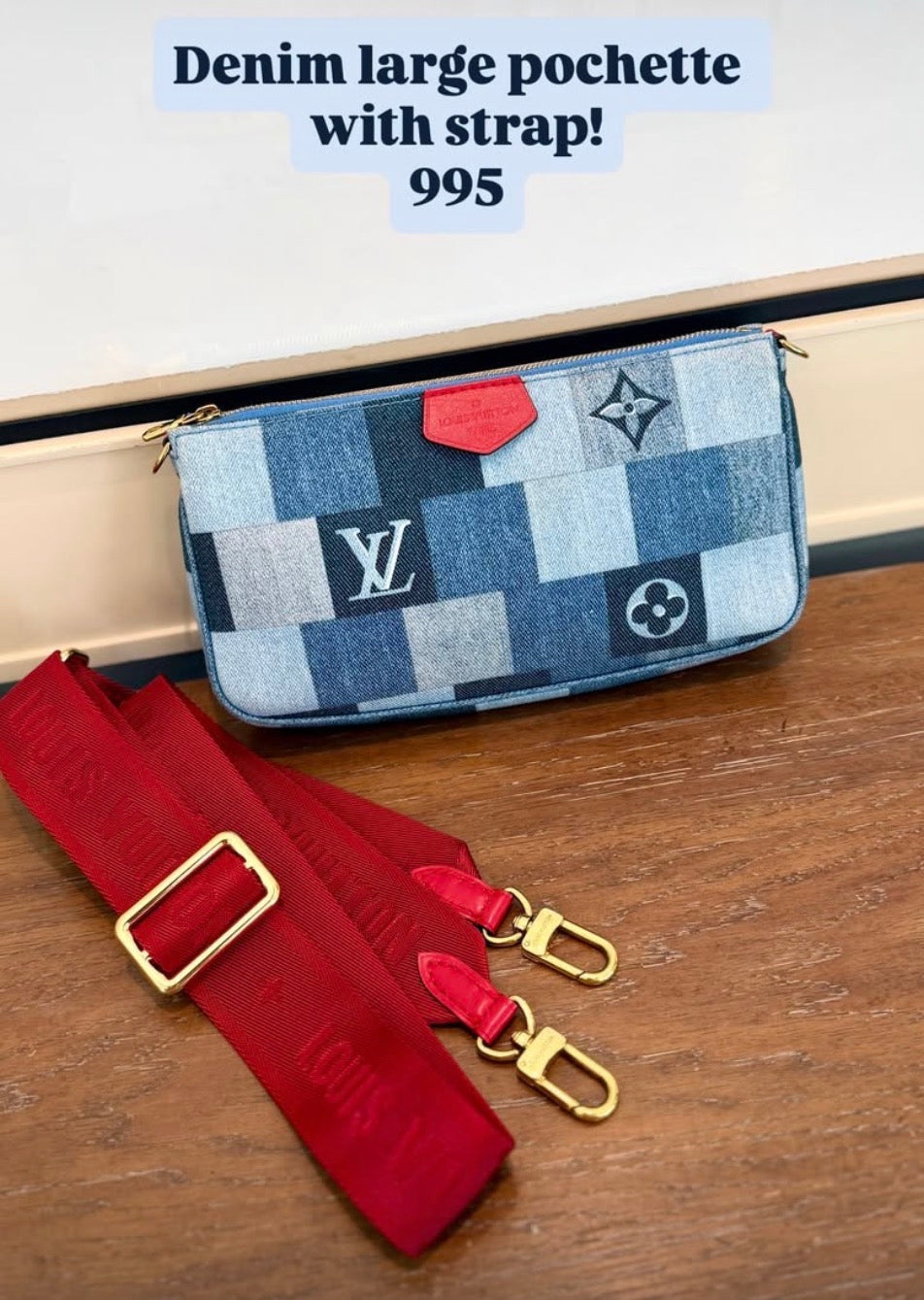 Louis Vuitton LV Monogram Multi Pochette Accessoire Blue Denim