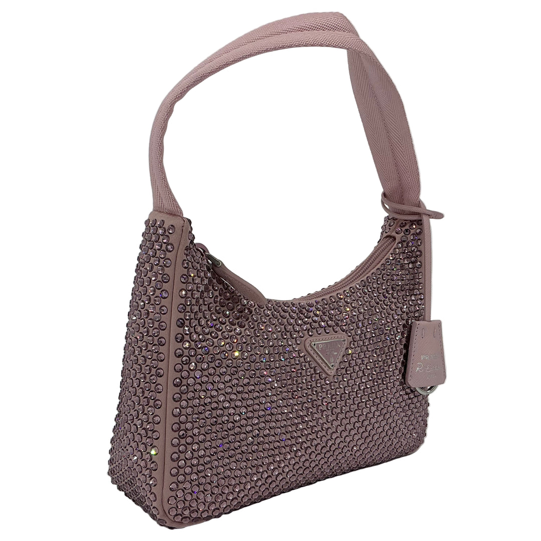 Prada Satin Crystal Mini Re-Edition 2000 Bag – Alabastro
