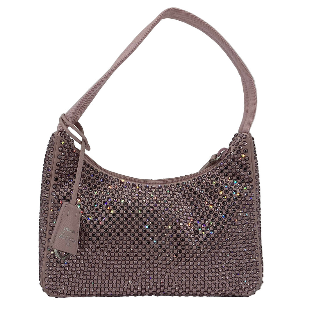Prada Satin Crystal Mini Re-Edition 2000 Bag – Alabastro