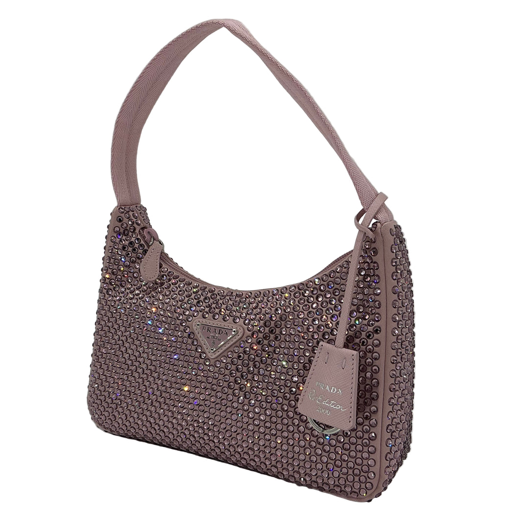 Prada Satin Crystal Mini Re-Edition 2000 Bag – Alabastro