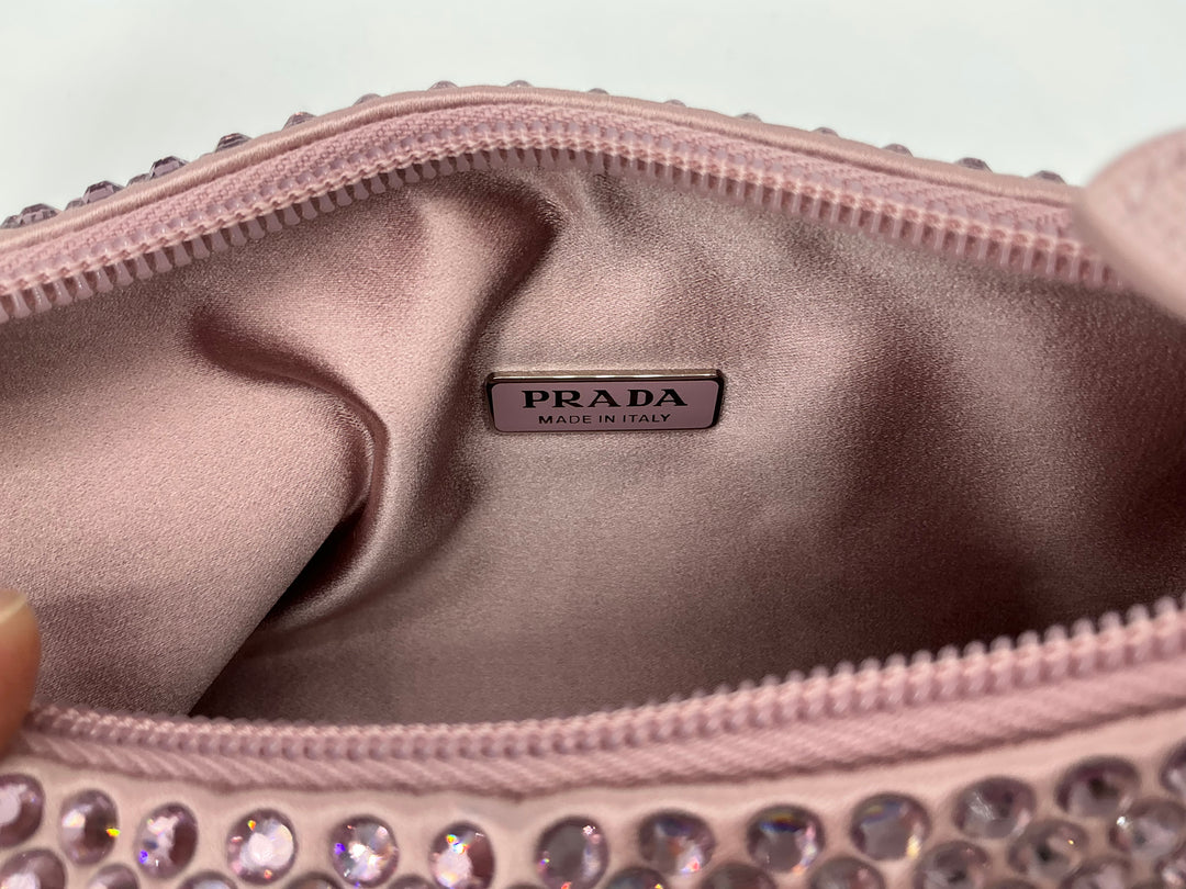 Prada Satin Crystal Mini Re-Edition 2000 Bag – Alabastro
