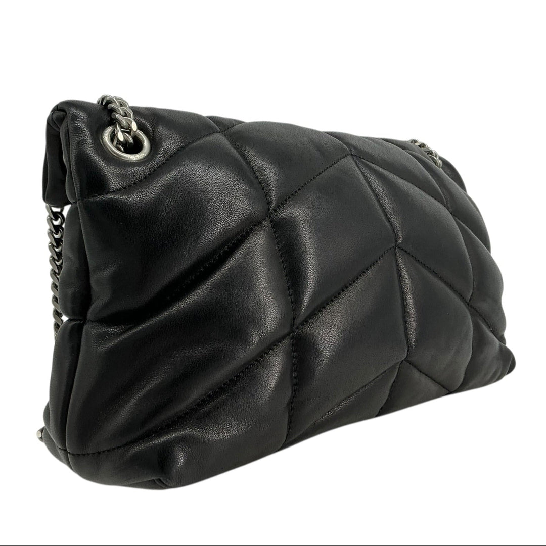 Saint Laurent Medium Loulou Puffer Bag Black Lambskin