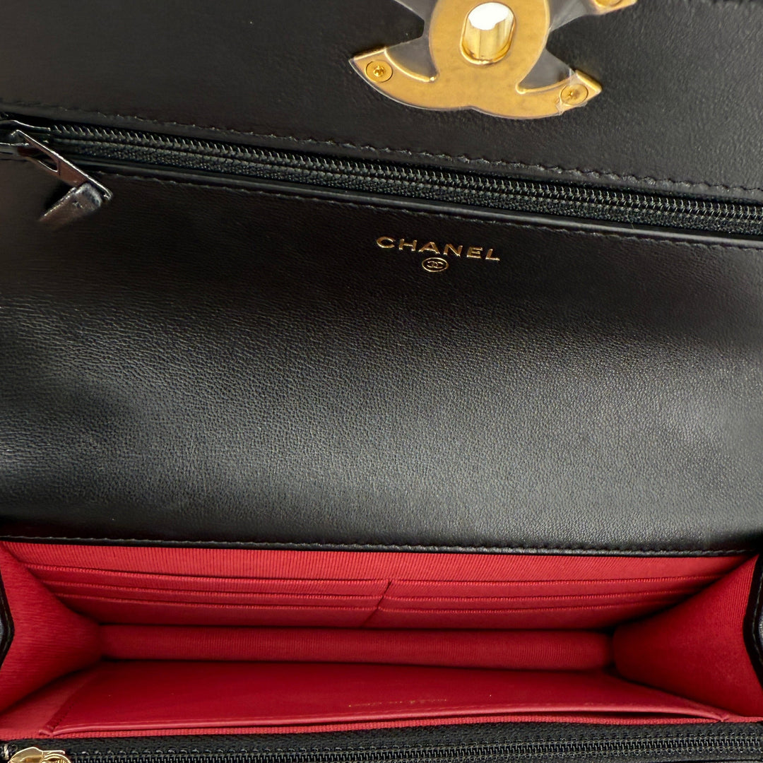 Chanel 19 Wallet On Chain (WOC) – Black Quilted Lambskin