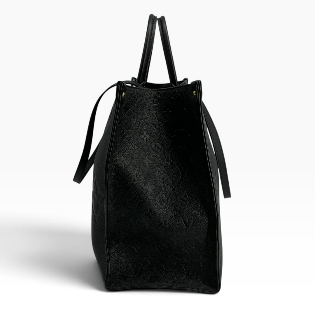     Louis Vuitton OnTheGo GM black Empreinte leather side profile 