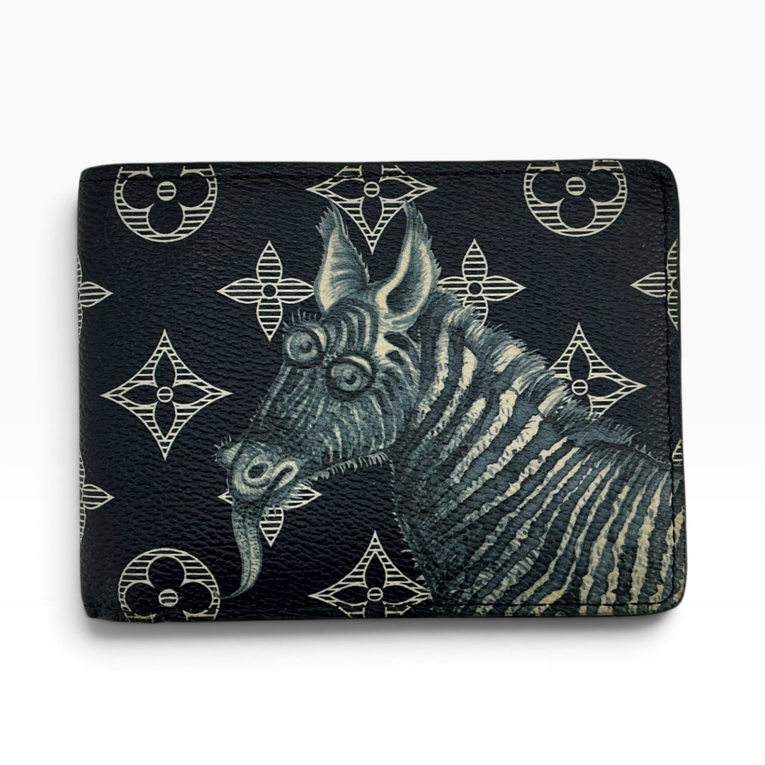 Louis Vuitton Chapman Brothers zebra Multiple Wallet ink front view