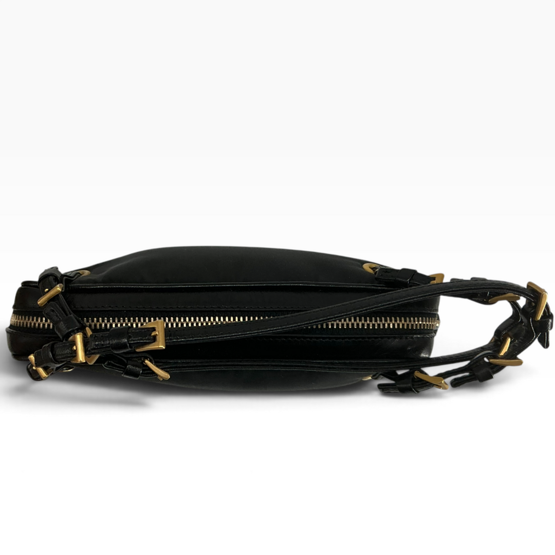 Prada Tessuto buckle mini bag top zipper and straps