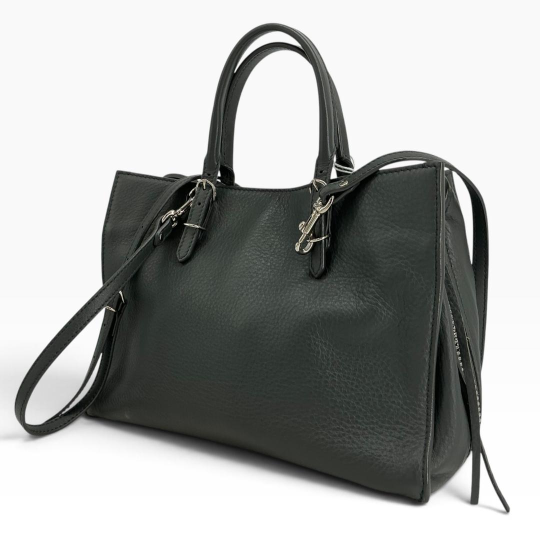 Balenciaga Papier A6 Gris Fossile rear leather view