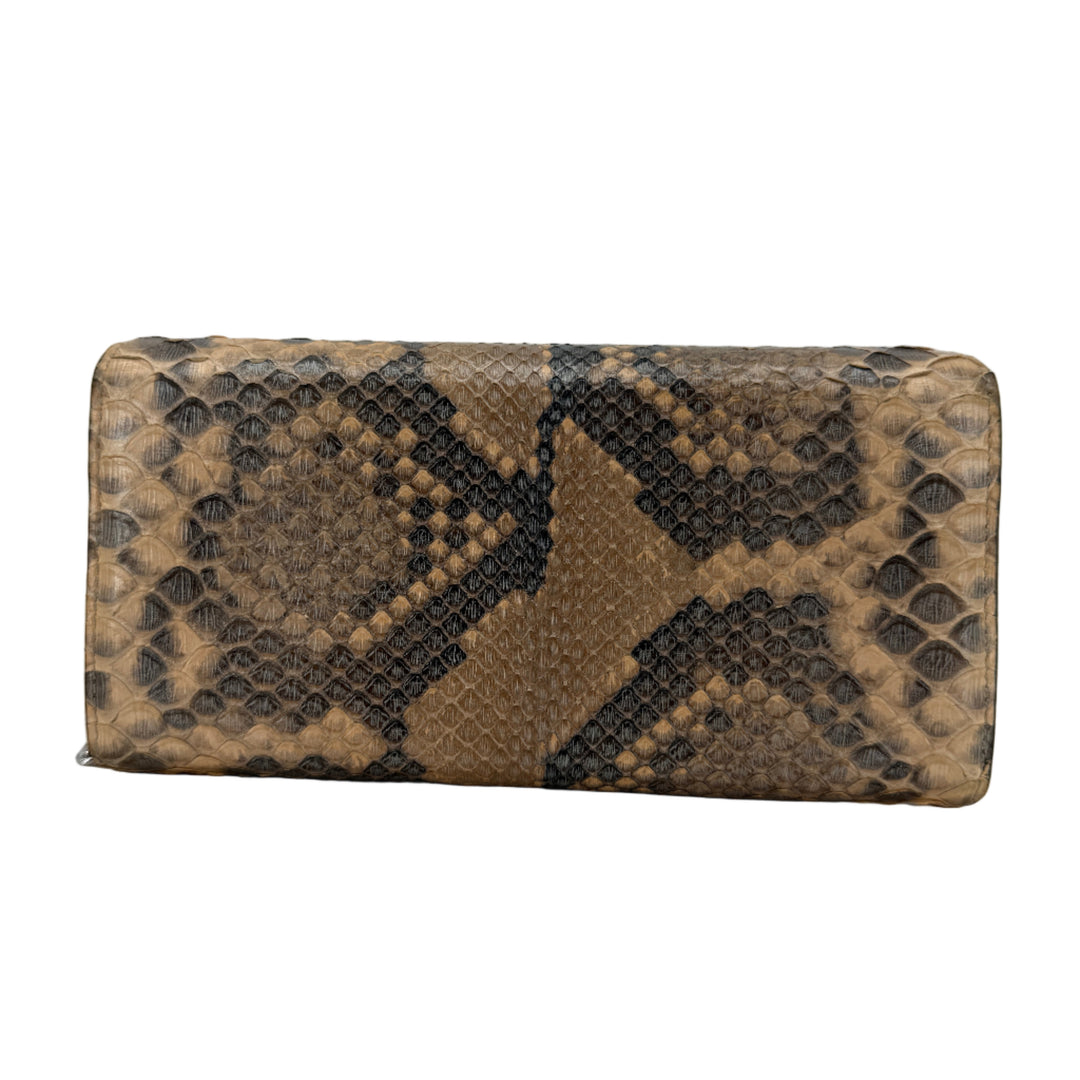 Gucci Brown Python Wallet on Chain with Silver Hardware | LuxLoveLouis