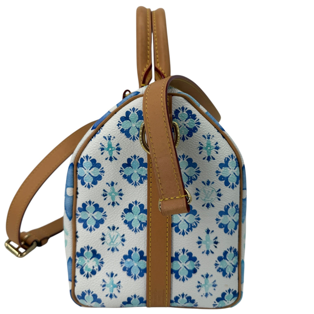 Louis Vuitton Monogram Tiles By The Pool Speedy Bandoulière 25 Lagoon Blue