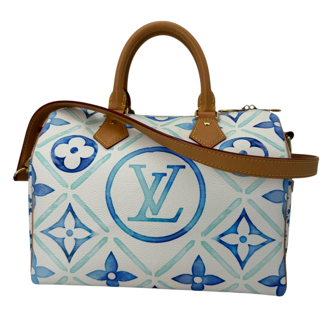 Louis Vuitton Monogram Tiles By The Pool Speedy Bandoulière 25 Lagoon Blue