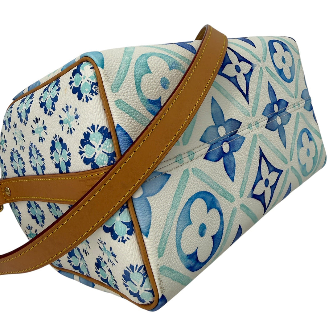Louis Vuitton Monogram Tiles By The Pool Speedy Bandoulière 25 Lagoon Blue