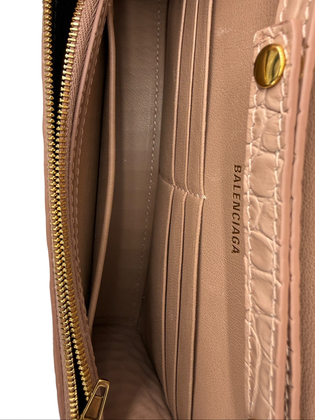 Balenciaga 2023 Embossed Hourglass Wallet on Chain