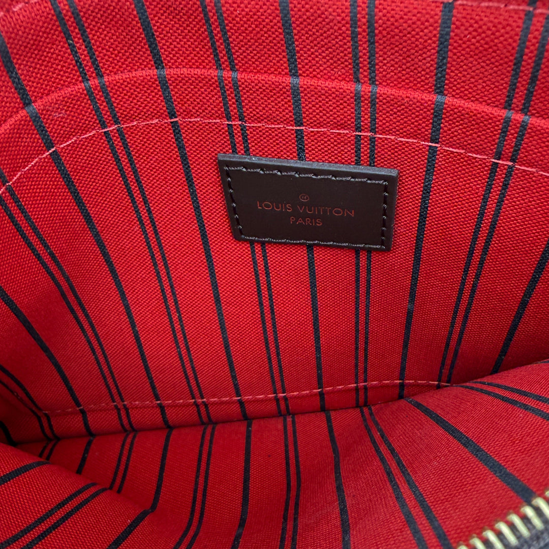 Louis Vuitton Damier Ebene Neverfull Pochette Wristlet