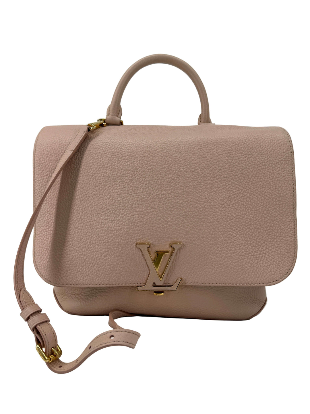 Louis Vuitton Taurillon Volta Magnolia Pink | Authentic | LuxLoveLouis, soft structure, pebbled leather, and LV clasp.