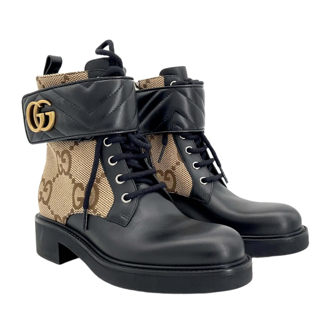 GUCCI GG Supreme Combat Boots 36 - Luxury Footwear – LuxLoveLouis