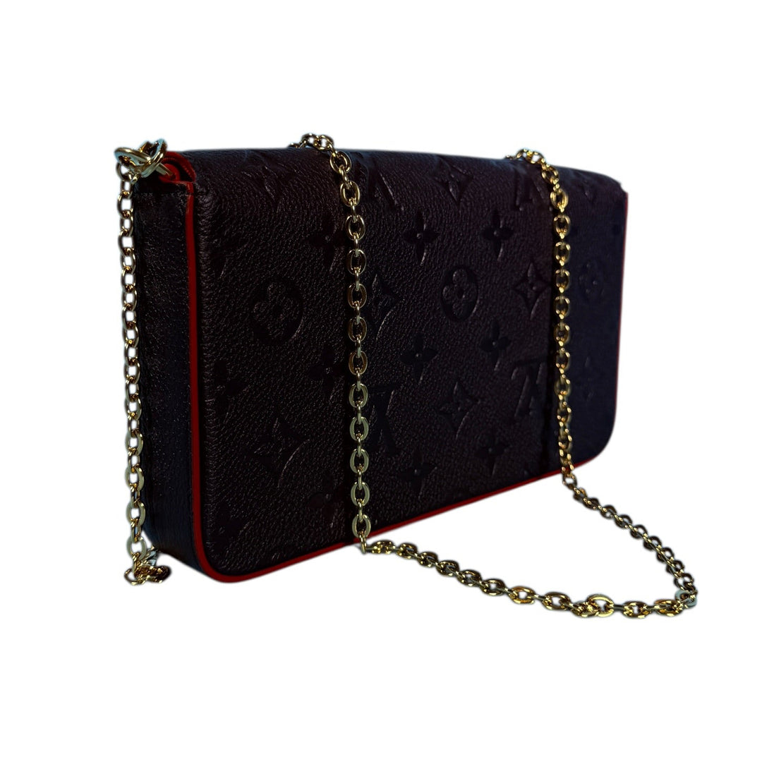 Louis Vuitton Monogram Empreinte Chain Wallet Black