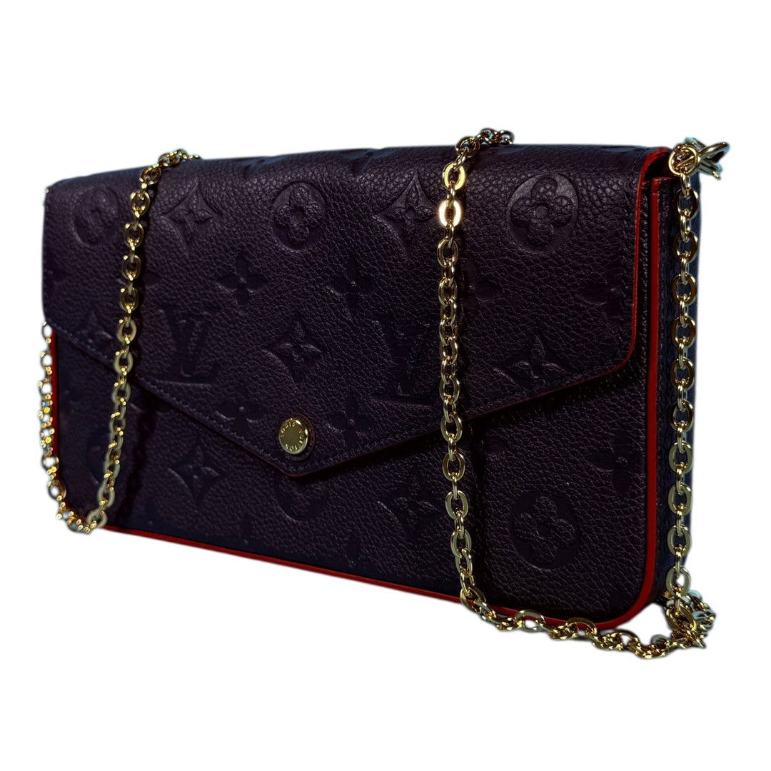 Louis Vuitton Monogram Empreinte Chain Wallet Black
